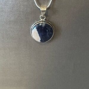 Sterling  Silver and Sodalite Pendant Necklace